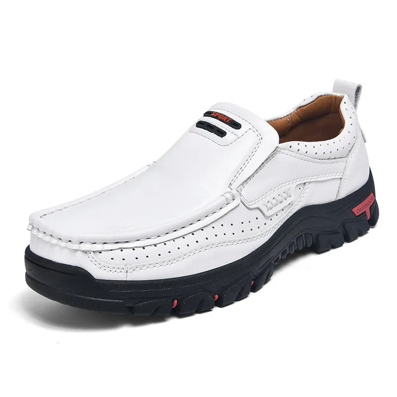 2025 Handmade Shoes Genuine Leather Casual Shoe for Men Flat Platform Walking  Outdoor Footwear Loafers Large Size 50