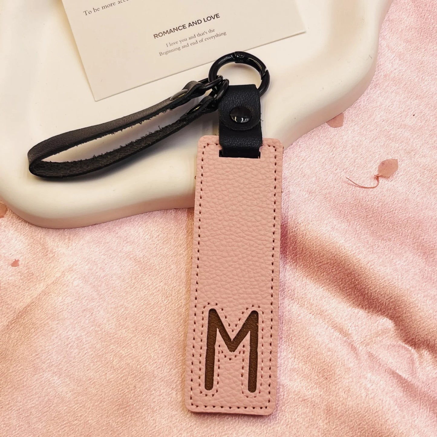 Accessory Display Hook Making Supplies Key Ring Pendant Keychain Accessories Keyring Holder Charm Gift 26 Letters Leather