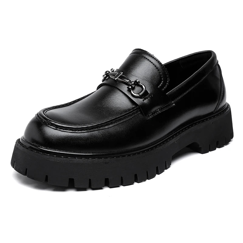 High Quality Designer Shoes British Business Leather Shoes for Men Fashion Loafers Men Solid Color Luxury Platform Shoes for Men