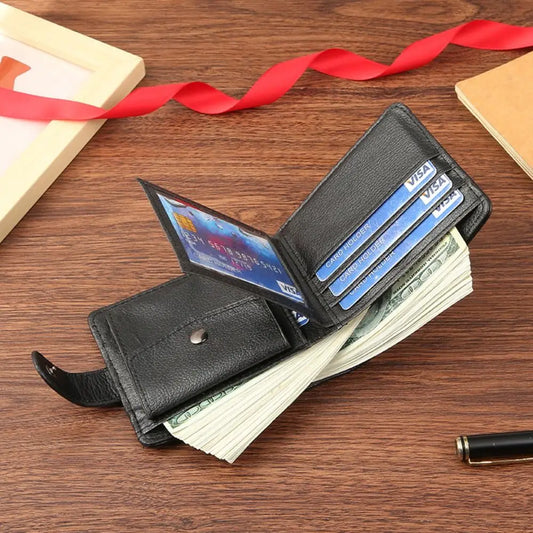 Men Wallets Leather Zipper Purse Man Slim Card Horders Quality Male Short Multi-card Wallet Coin Pocket Purse