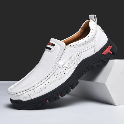 2025 Handmade Shoes Genuine Leather Casual Shoe for Men Flat Platform Walking  Outdoor Footwear Loafers Large Size 50