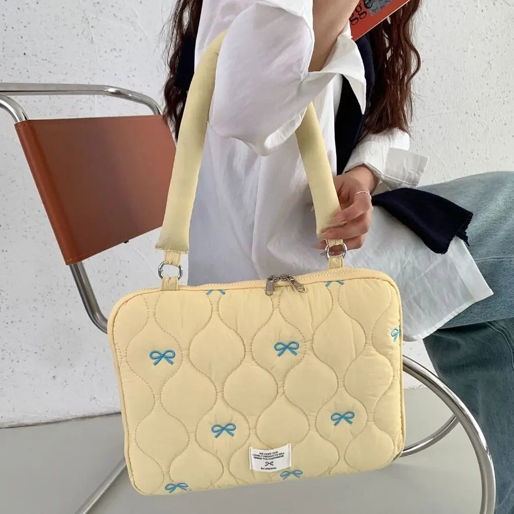 New 13-15.6inch Laptop Shoulder Bag Large Capacity Bowknot Tablet Sleeve Case Multifunctional Shockproof Laptop Handbag