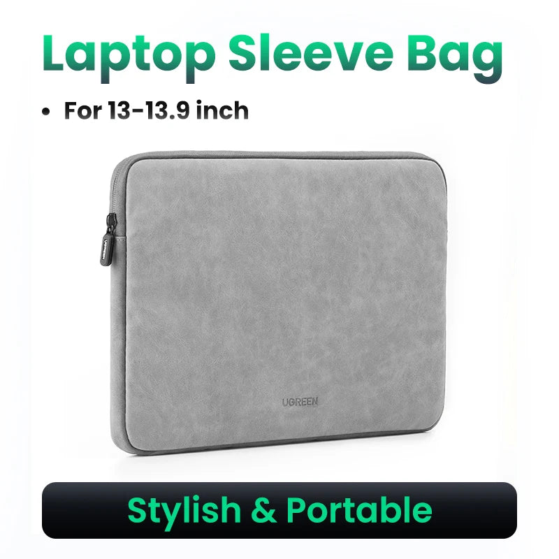 UGREEN 13-14.9 Inch Leather Laptop Bag for Macbook Air Macbook Pro 13 Notebook Bag Case for iPad Pro Air Laptop Sleeve Case