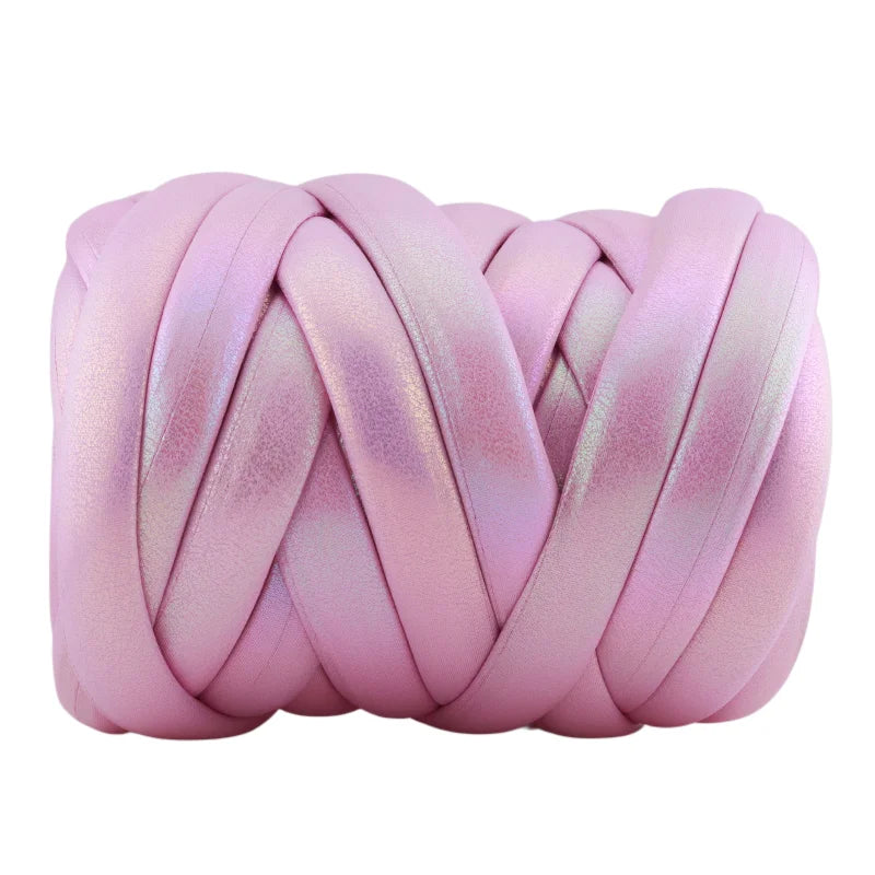 500g Thick Super Bulky Chunky Imitation Metal Leather Yarn for DIY Knitting Crocheting Thread Yarn for Handmade Bags Shoes Craft