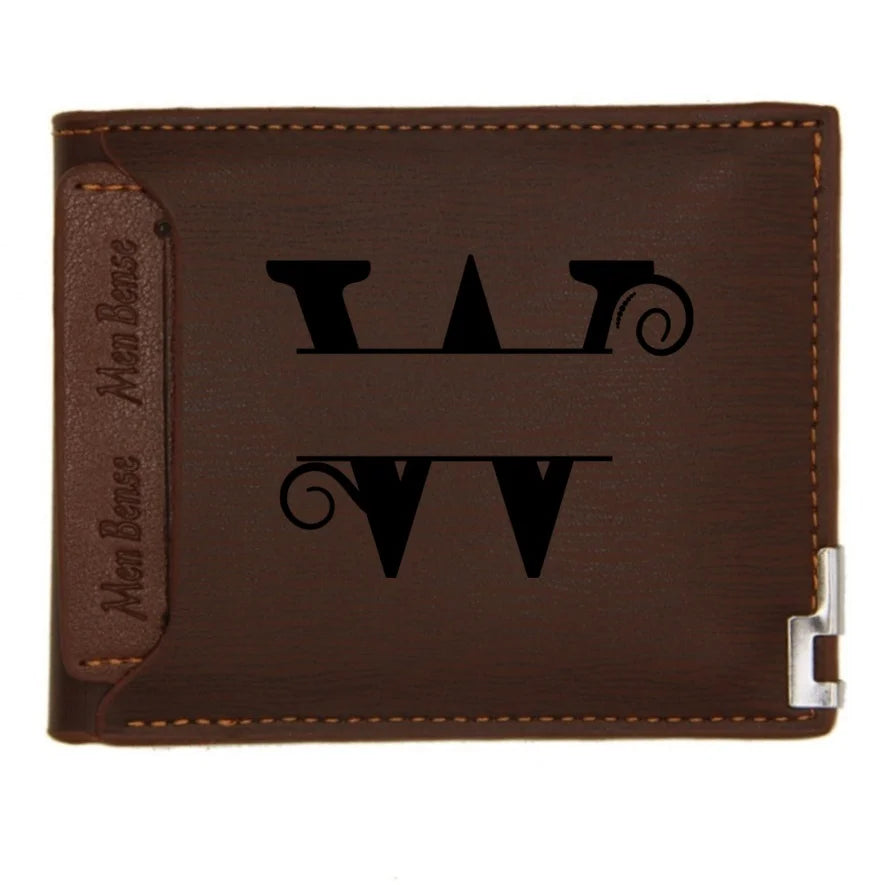 Personalized Leather Wallet for Men – Custom Engraved Name or Monogram –   Bifold Wallet – Custom Gift for Dad,