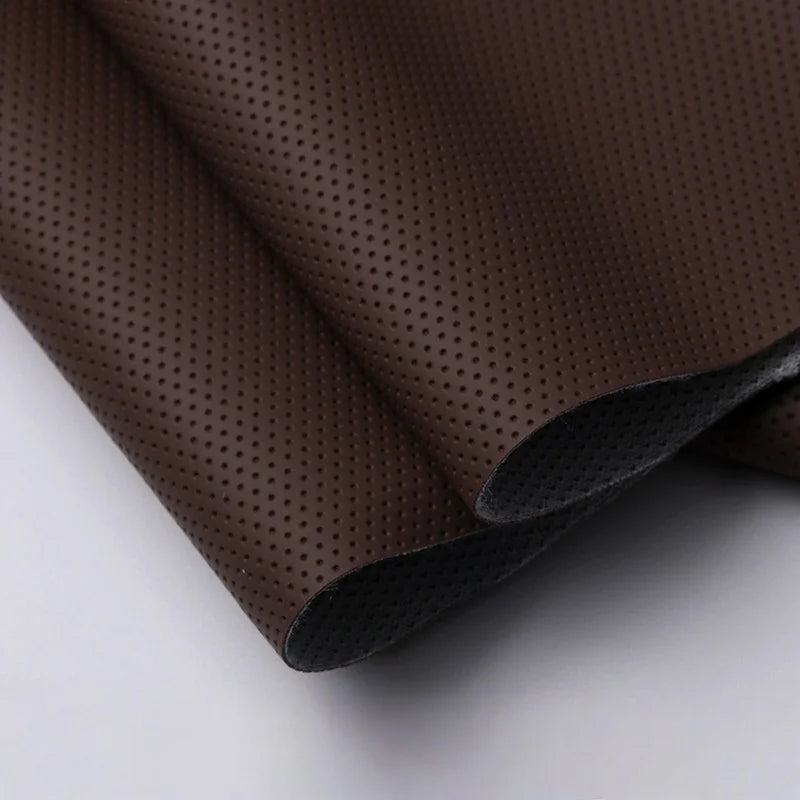 Perforated Leather Fabric Breathable Hole Punch Synthetic Leather Material for Furniture Sofa Car Seat Upholstery DIY Craft