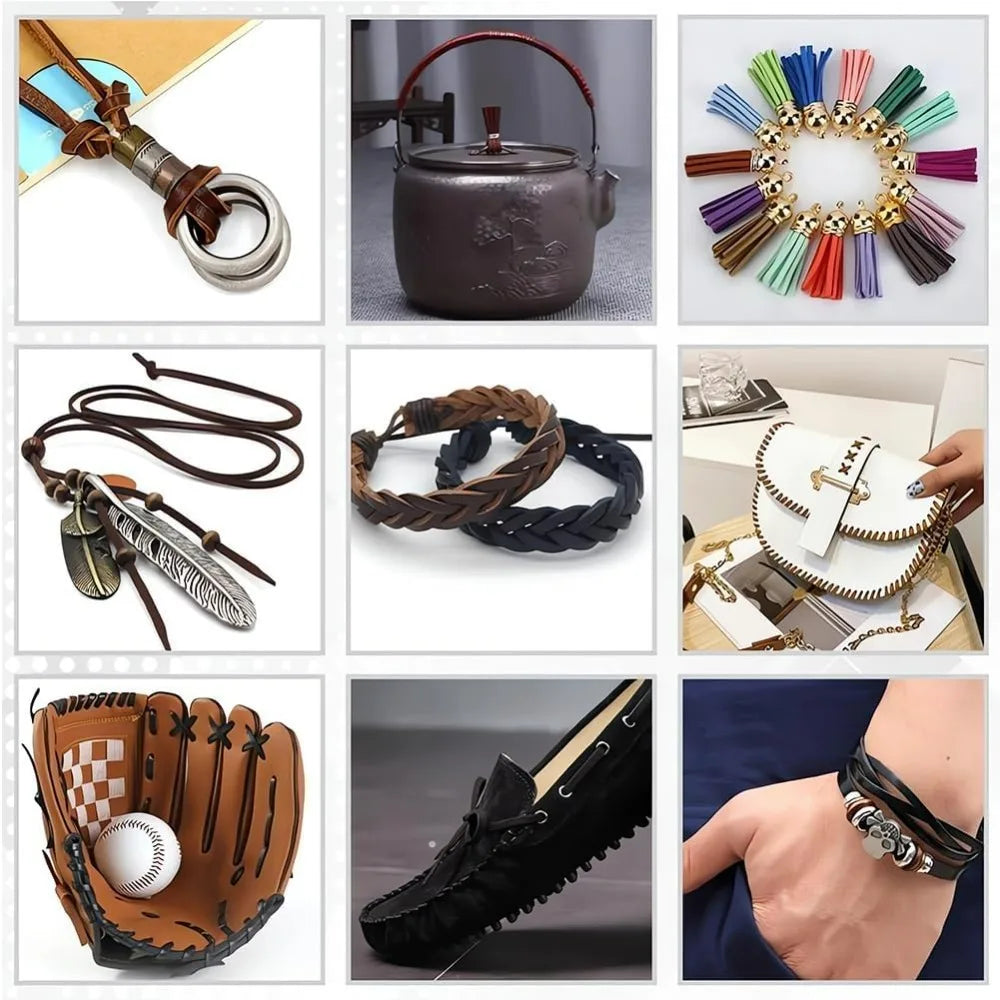 5mx6mmx1mm Real Leather Craft Lace Strips Peru String Flat Braiding Thread Rope for Jewelry Making Braiding Bracelets Key Chains