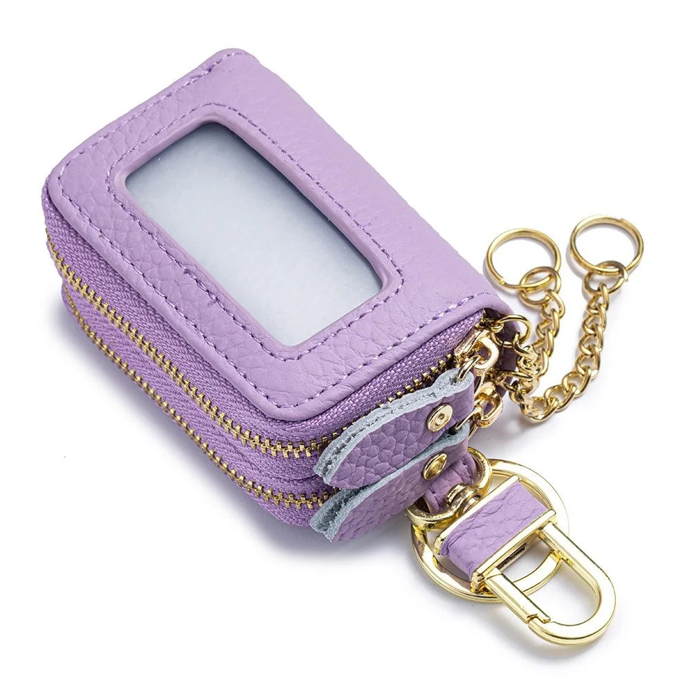 New Unisex Genuine Leather Key Wallet Men Casual Zipper Car Key Organizer Female Double Design Key Case Fashion Keychain Wallet