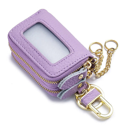 New Unisex Genuine Leather Key Wallet Men Casual Zipper Car Key Organizer Female Double Design Key Case Fashion Keychain Wallet