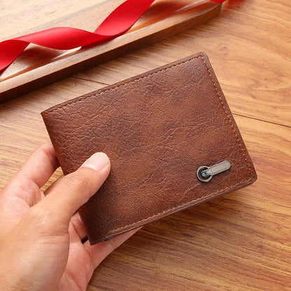 Men PU Leather Coin Purse, Large Multi Slots Card Holder, Retro Casual Wallet for Business ID Cash Dollar Coins Daily Use