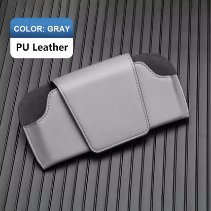SEAMETAL Car Glasses Case Premium Suede/Leatherette Auto Sun Visor Glasses Holder Sunglasses Protective Case for Car Accessories