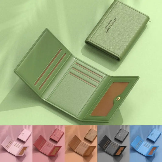 Fashion Leather Men Card Wallets Large Capacity Solid Color Male Purse Multifunctional Multi-card Card Holder Women
