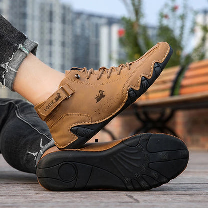 Leather Shoes for Men Casual Sneakers 2025 Waterproof Motorcycle Ankle Boots Italian Brand Men Shoes Luxury High Quality Loafers