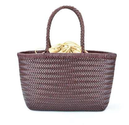 Handbags Women's Genuine Leather Shoulder Bag Luxury Woven Casual Shopping Bag Vintage Basket Tote Large Cowhide Hand Bags Lady