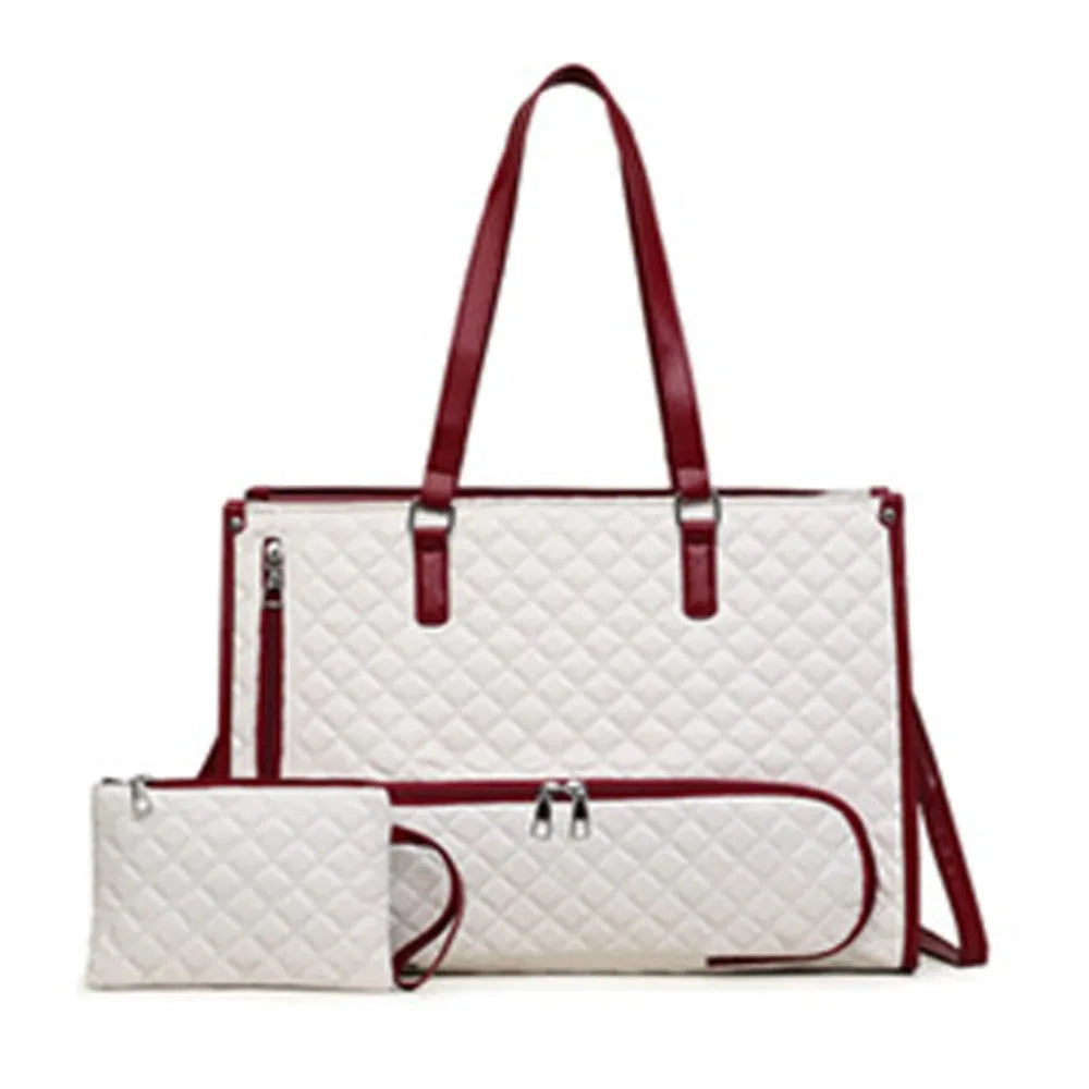 2-in-1 Laptop Lunch Tote Bag Shoulder Strap Lunch Box Multifunctional Laptop Handbag Waterproof Leather Portable Laptop Bags