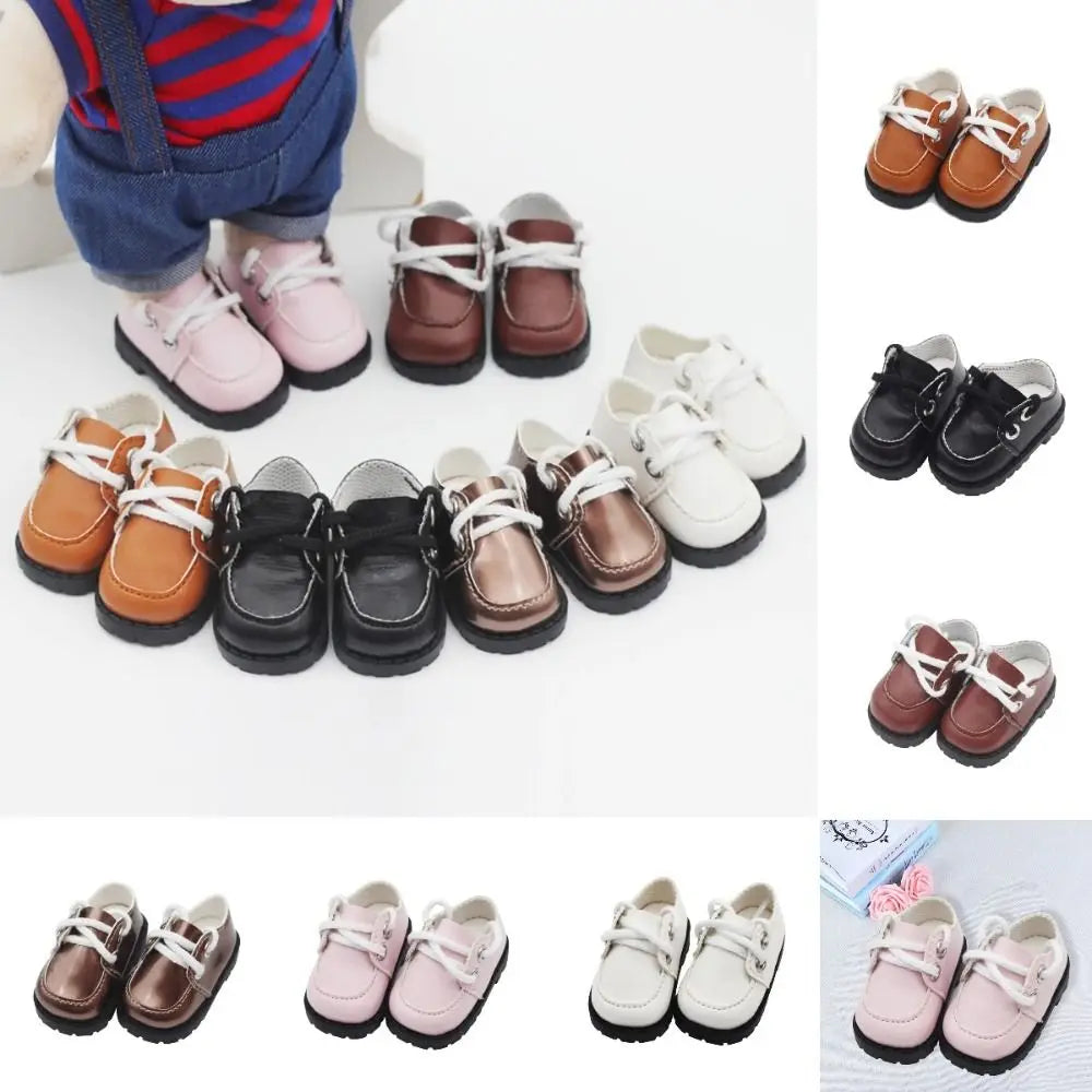 Accessories PU Leather PU Leather Shoes Lightweight Shoes Miniature Shoes 1 Pair Mini Dress Up Shoes Gifts