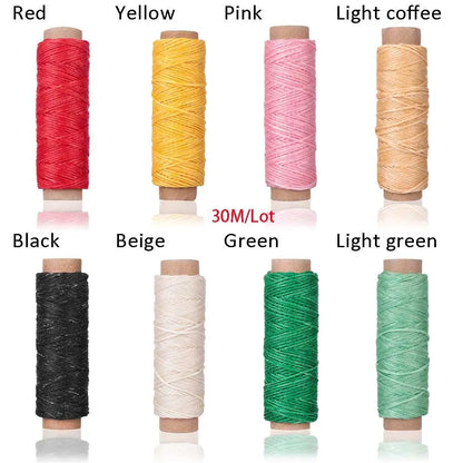 30m/roll 150D Flat DIY Hand Stitching Leather Sewing Line Waxed Thread Cord