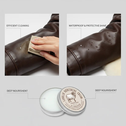 Leather Jacket Care Cream – Lanolin Nourishing Balm, Transparent Conditioner To Restore, Waterproof & Protect Leather Coats