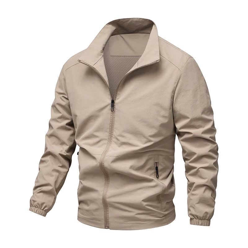 Outdoor Jacket Man Sports Windbreaker Zipper Jacket Turn-Down Collar Autumn Man Hiking Camping Coat Spring Clothing Top