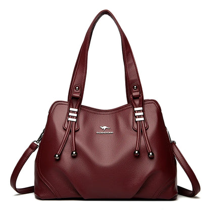Genuine Soft Leather Handbags for Women Vintage Shoulder Tote Bag Luxury Designer Ladies Large Capacity Purse Bags Sac A Main