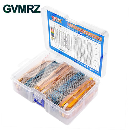 1/4W 1/8W 1/2W 1W 2W Metal Film Resistor Kit 130 Values 0.125W 0.25W 0.5W 1% Resistance Assortment Assorted Set Box