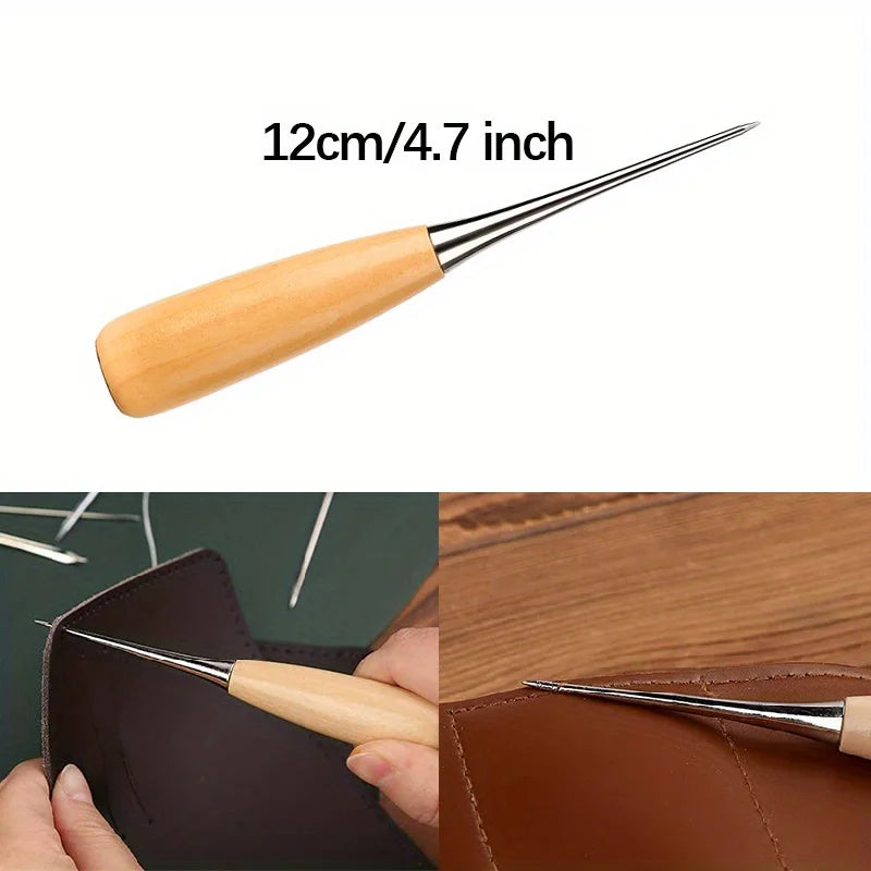 Leather Sewing Tools Kit With Waxed Thread And Needles Awl Professional DIY Leather Handmade Craft Accessories Tools Set