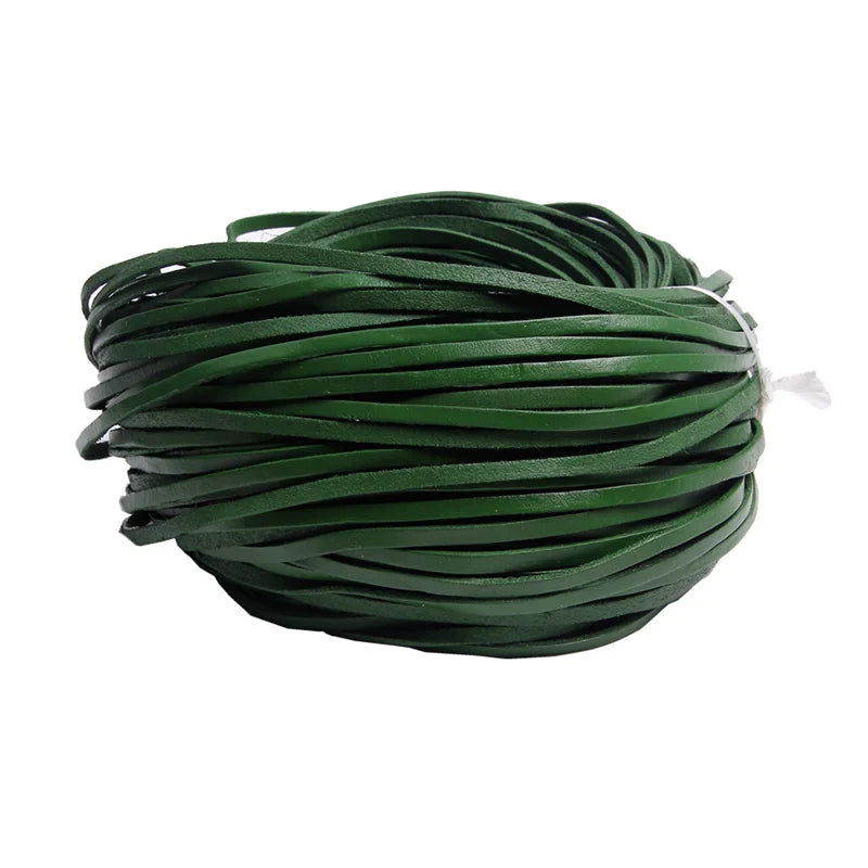 5meters 3mm Round Flat Genuine Leather Cord Thread Black Brown Color Leather Rope String Diy Bracelet Necklace Jewelry Making
