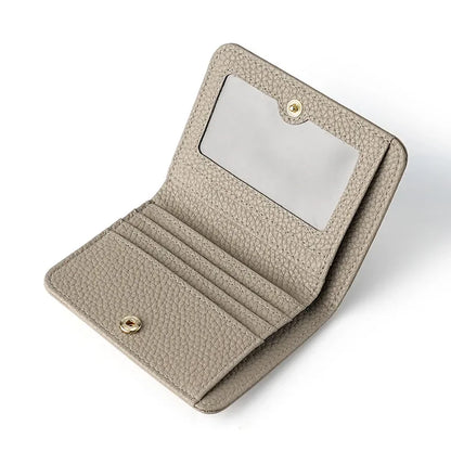 New Genuine Leather Women's Wallet Simple Mini Womens Wallets Card Bag Zipper Small Coin Bag Purse