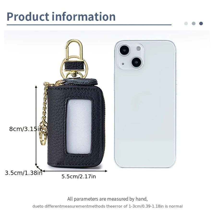 New Unisex Genuine Leather Key Wallet Men Casual Zipper Car Key Organizer Female Double Design Key Case Fashion Keychain Wallet
