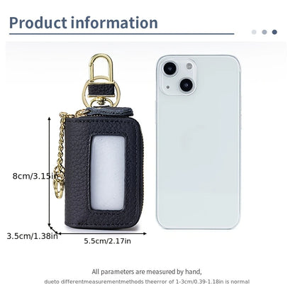 New Unisex Genuine Leather Key Wallet Men Casual Zipper Car Key Organizer Female Double Design Key Case Fashion Keychain Wallet