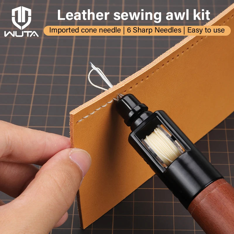WUTA Leather Sewing Machine Awl Thread Kit Speedy Stitching DIY Leather Craft Tools Hand Stitcher Shoemaker Canvas Repair Tool