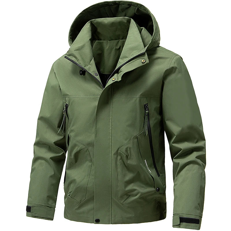 Outdoor Men Casual Outdoor Jacket Coats Man Windproof Sport Jackets Man Cargo Camp Fish Jackets Male Hooded Tactical Jackets 5XL