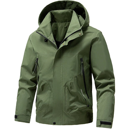 Outdoor Men Casual Outdoor Jacket Coats Man Windproof Sport Jackets Man Cargo Camp Fish Jackets Male Hooded Tactical Jackets 5XL