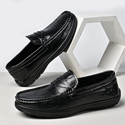 High-quality leather men's loafers spring and autumn new formal business shoes fashion casual shoes non-slip driving shoes