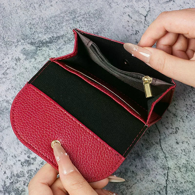 Women Wallets PU Leather Female Purse Mini Hasp Solid Multi-Cards Holder Coin Short Wallets Slim Small Wallet Zipper Hasp