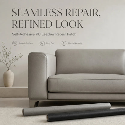 Multiple Widths Available - Self-Adhesive Pu Leather Fabric with a Length of 5m Meters, Waterproof and Wear-Resistant Synthetic Leather Patch, Suitable for Sofa, Car Seat, Furniture, Luggage Repair, and Handmade Decora
