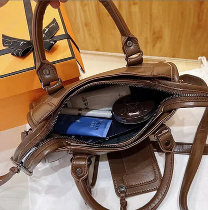Handbags For Women 2026 New High Capacity Shoulder Bags Motorcycle Lady Travel Bag Luxury Brand Hobos Bags Cross-body Handbags