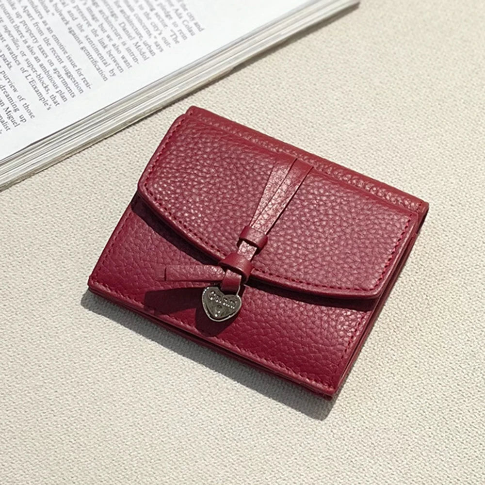 Genuine Leather Women Wallet Personalized Name Elegant Female Coin Card Wallet Custom Initials Card Holder Purse With Heart