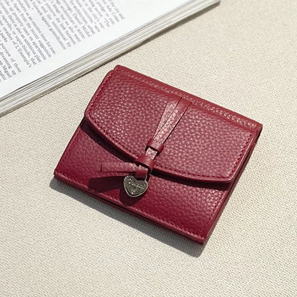 Genuine Leather Women Wallet Personalized Name Elegant Female Coin Card Wallet Custom Initials Card Holder Purse With Heart