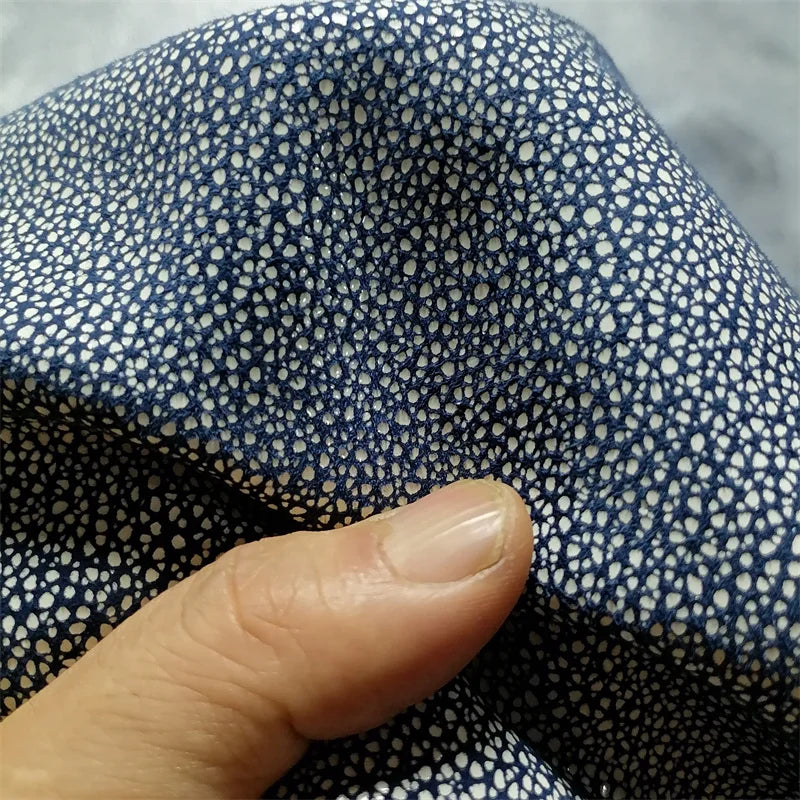 1mm White And Blue Spot Sheepskin. Top-Grain Leather. Real Leather Fabric. DIY For Bags By Hand. Clothing. The Whole Sheepskin