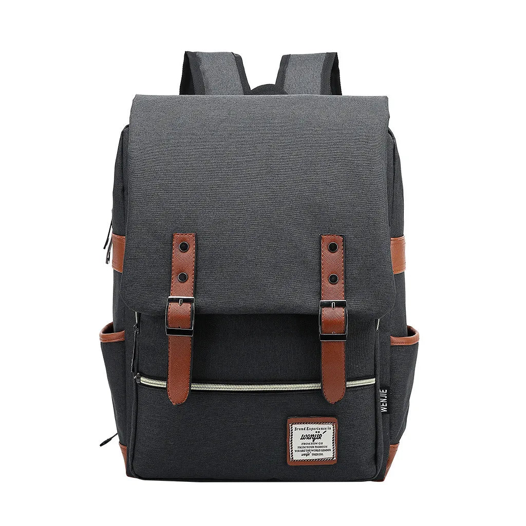 Fashion Vintage Laptop Backpack Women Canvas Bags MEN canvas Travel Leisure Backpacks Retro Casual Bag School Bags For Teenager#