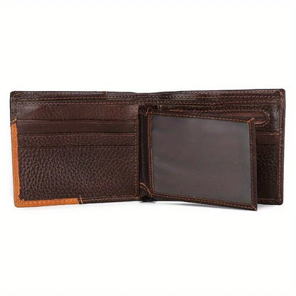 Genuine Leather Men Wallet Many Departments Short Bifold Man Wallets Zipper Coin Pocket Card Holder Purses Male Wallets