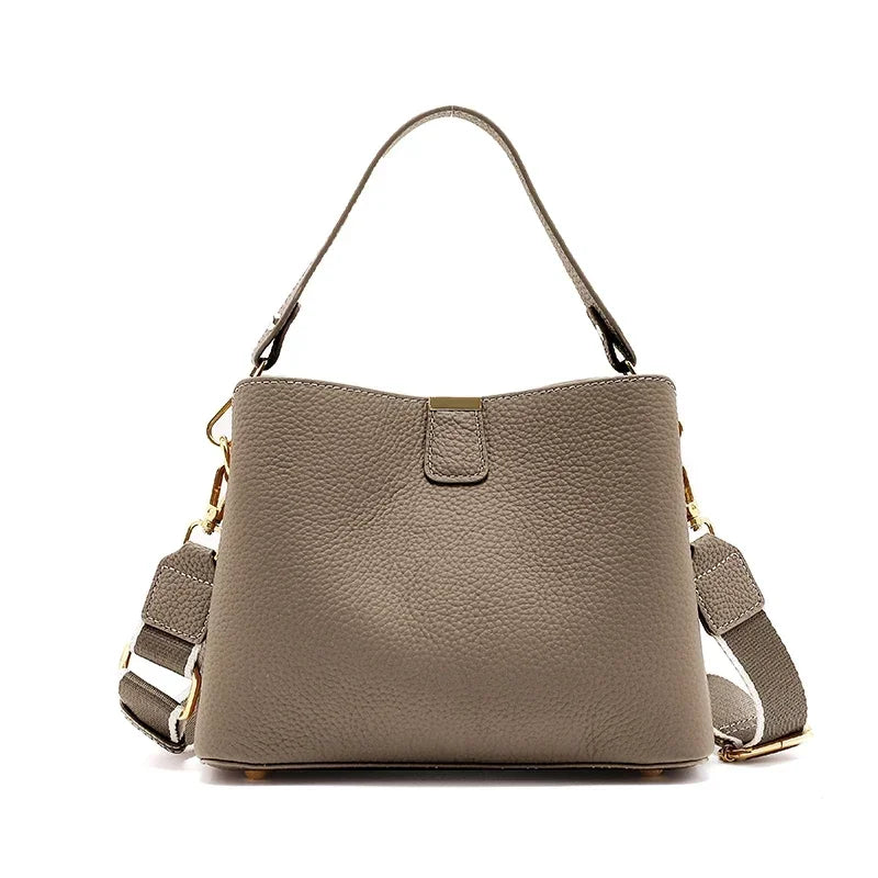 Women's Natural Cow Real Leather Bag Ladies Casual Commuter Shoulder Bags Female Fashion Luxury Retro Crossbody Cowhide Handbag