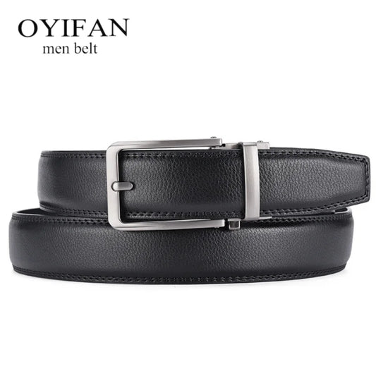 New Width 3.5cm Business Men's Belt Formal Real Leather Male Belt High Quality Metal Automatic Buckle Belt for Men Jeans Belt