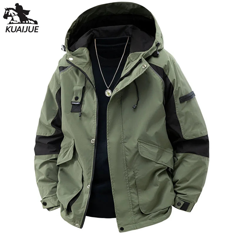 Jacket Mens Spring Autumn New Men Jacket Printing Hooded Jackets Casual Coat Men's Business Coats Size M-3XL 4XL 5XL HB-J8155