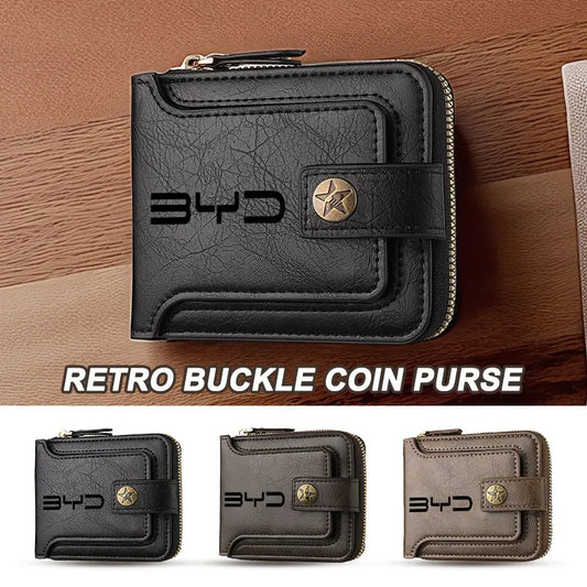 For BYD Leather Car Men Wallet Credit Card Holder Wallets With Zipper M6 G3 G5 T3 F3 I3 F0 F6 S6 S8 E5 E6 G6 L3 S7 G7