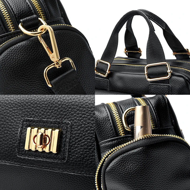 Leisure Brand Handbag High Quality Women's Shoulder Bags Fashion Designer Large Capacity Soft Leather Locomotive Bag Sac A Main