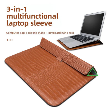 Magnetic Closure 13inch Laptop Bags Leather Bracket Laptop Sleeve Pouch Waterproof Lightweight Notebook Sleeve