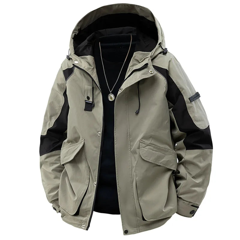 Jacket Mens Spring Autumn New Men Jacket Printing Hooded Jackets Casual Coat Men's Business Coats Size M-3XL 4XL 5XL HB-J8155
