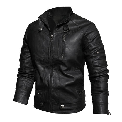 Winter Leather Jacket Men's Chothing New Men Coat Jackets Coats Faux Leather Water Proof Vintage Biker Jacket Men Windproof